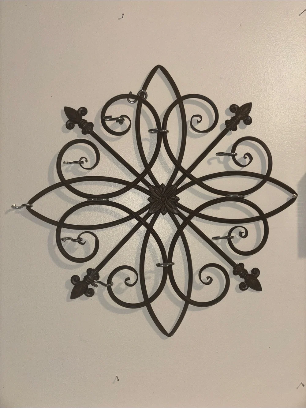 Decorative metal wall hanging jewelry holder